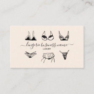 Beige underwear fashion shop Lingerie Business Card