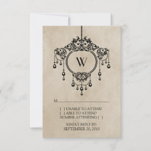 Beige Vintage Chandelier Response Card