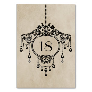 Beige Vintage Chandelier Table Card