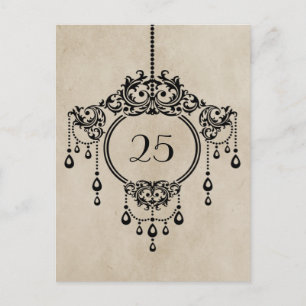Beige Vintage Chandelier Table Number Postcard