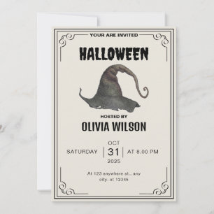 Beige Vintage Halloween Party invitation