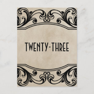 Beige Vintage Swirls Table Number Postcard