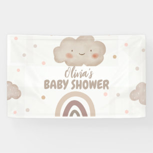 Beige Watercolor Baby Shower Banner