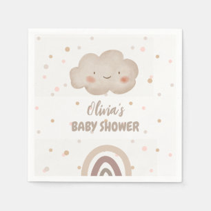 Beige Watercolor Baby Shower Napkin