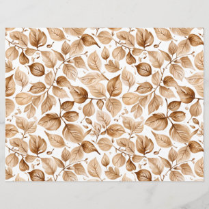 Beige Watercolor Leaves Pattern