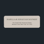 Beige Wedding Address<br><div class="desc">Add a clean, minimalist finishing touch to your wedding stationery with these beige personalized return address labels. Edit the names and address to match your invitation suite, then use them on invitations, save the dates, thank you cards, or favors for a cohesive, modern look. The neutral beige tone pairs beautifully...</div>
