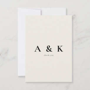 Beige Wedding Blank Thank You Card