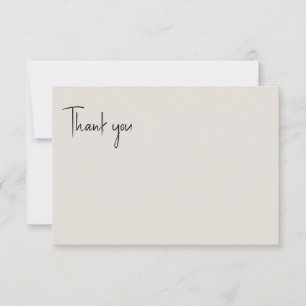 Beige Wedding Blank Thank You Card