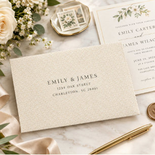 Beige Wedding Envelopes Custom Printed
