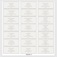 Beige Wedding Guest Address Labels