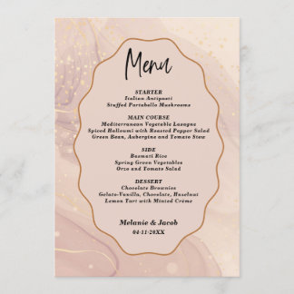 Beige Wedding Menu
