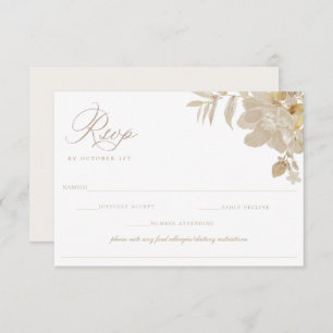 Beige Wedding RSVP Food Allergy Diet Restriction