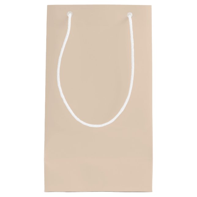Beige Weddings Christmas Pastel Custom Minimalist Small Gift Bag (Front)