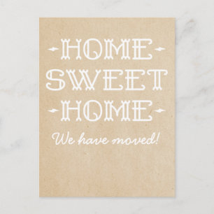 Beige Whimsical Home Sweet Home Postcard