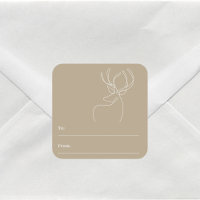Beige white abstract reindeer modern Christmas
