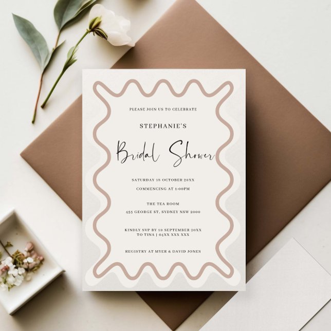 Beige White Border Bridal Shower Invitation (Creator Uploaded)