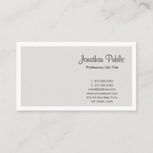 Beige White Elegant Modern Sleek Professional Business Card