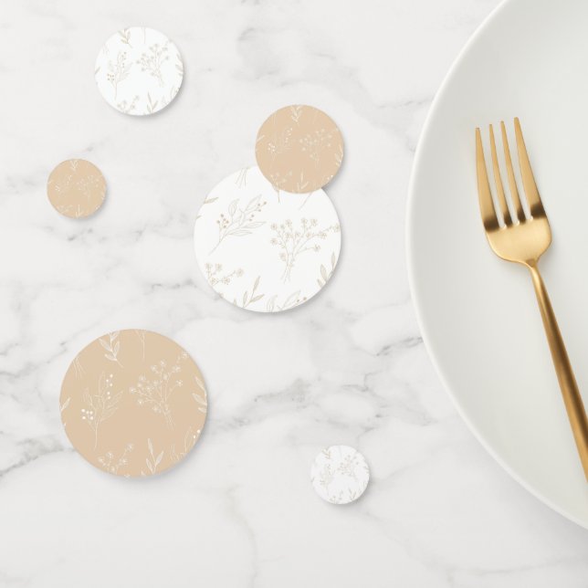 Beige White Floral Boho Wedding Confetti (Group)