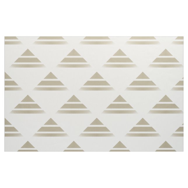 Beige White Geo Triangle Pattern Fabric (Fat Quarter)