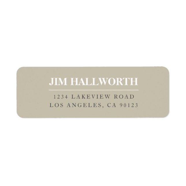 Beige White & Grey Modern Return Address (Front)