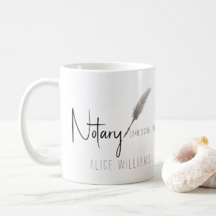 Beige & White Modern Minimalist Simple Notary Coffee Mug