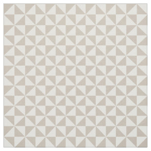 Beige White Modern Triangles Pattern Fabric