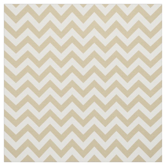 Beige White Trendy Chevron Pattern Fabric (Swatch)