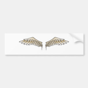 Beige wings bumper sticker