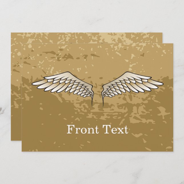 Beige wings invitation (Front/Back)