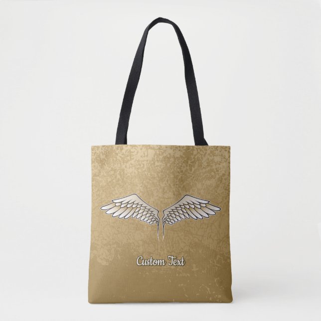 Beige Wings Tote Bag (Front)