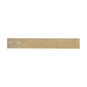 Beige wings wraparound address label