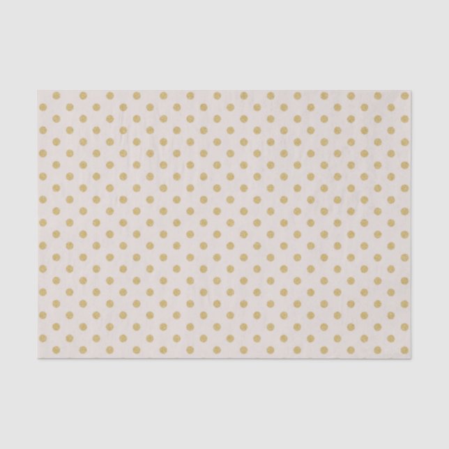 Beige with Gold Polka Dots Tissue Paper (Front)