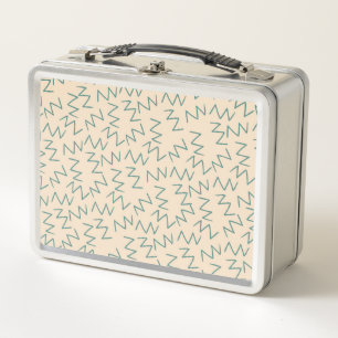 Beige Zig Zag Stylish and Functional Food Carrier Metal Lunch Box
