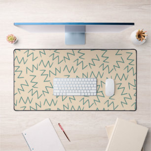 Beige Zig Zag Stylish Desk Accessory Mat