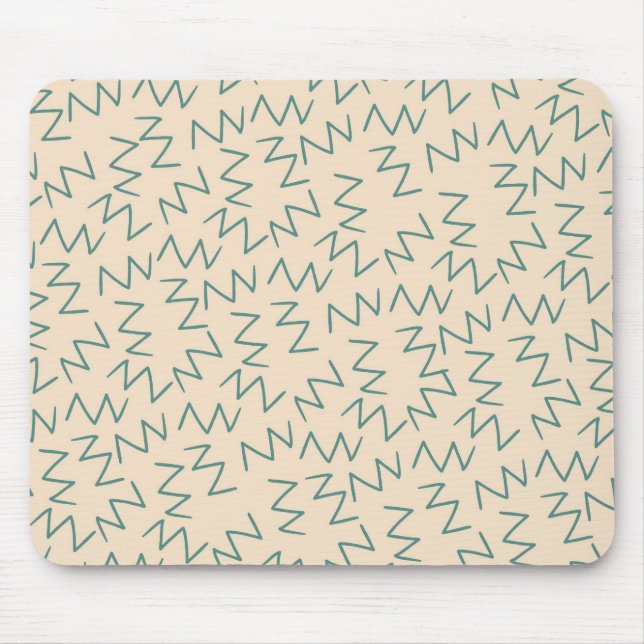 Beige Zig Zag Stylish Desk Accessory Mouse Pad (Front)
