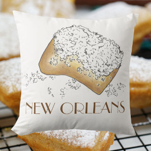 Beignet Pastry Louisiana LA New Orleans NOLA Food Cushion
