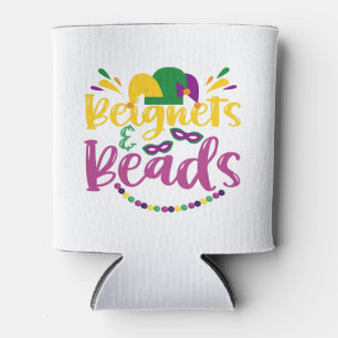 Beignets & Beads Funny Mardi Gras Carnival Gift Can Cooler
