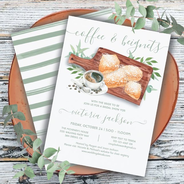 Beignets & Coffee Board Bridal Shower Invitation (Creator Uploaded)