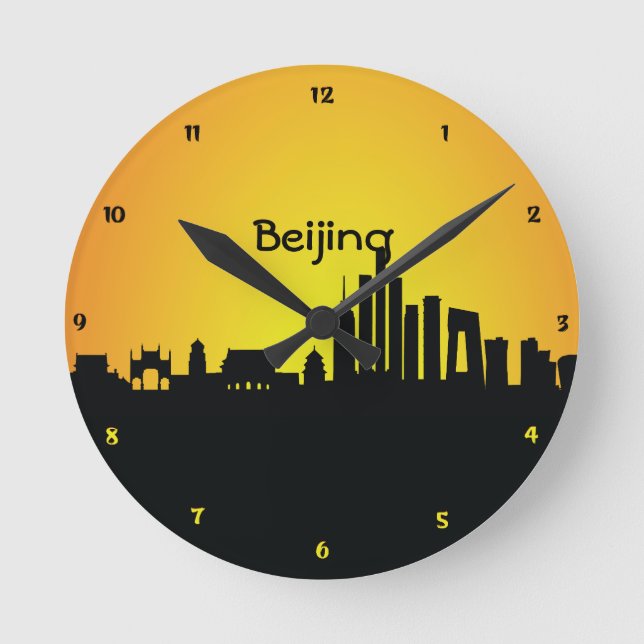 Beijig CityScape Night Silhouette Wall Clock (Front)