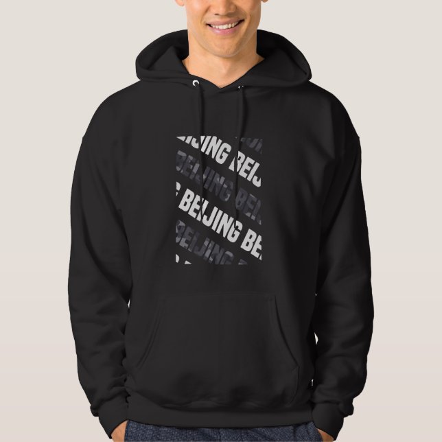 Beijing Camo Pattern Grey Camouflage Hoodie (Front)