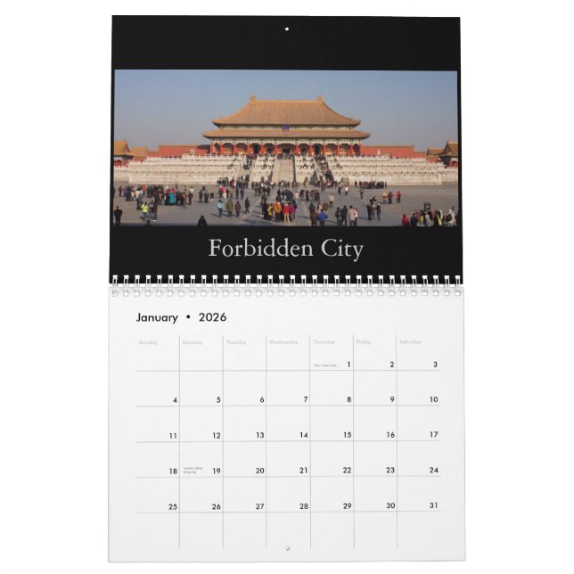 BEIJING CHINA CALENDAR (Jan 2026)