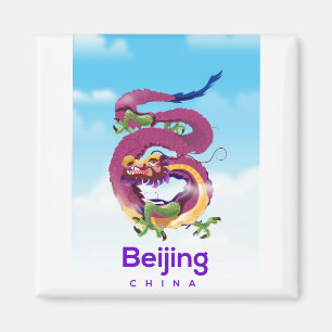 Beijing China Dragon travel poster Magnet