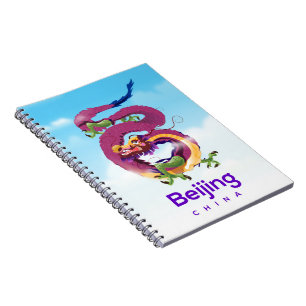 Beijing China Dragon travel poster Spiral Notebook