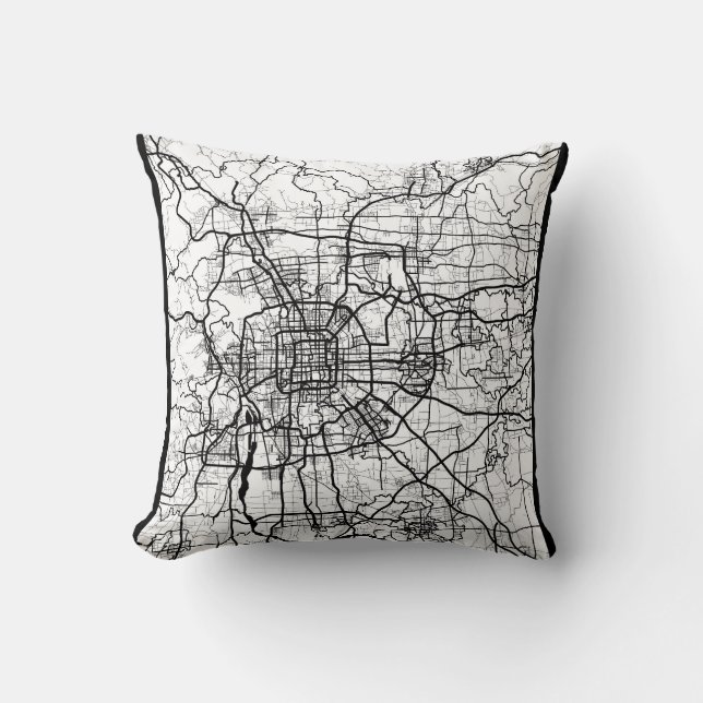 Beijing China Map Cushion (Front)