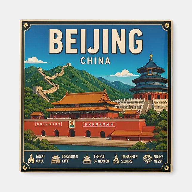 🧲 Beijing China Travel Keepsake For Visitors 🧲 Magnet (Front)