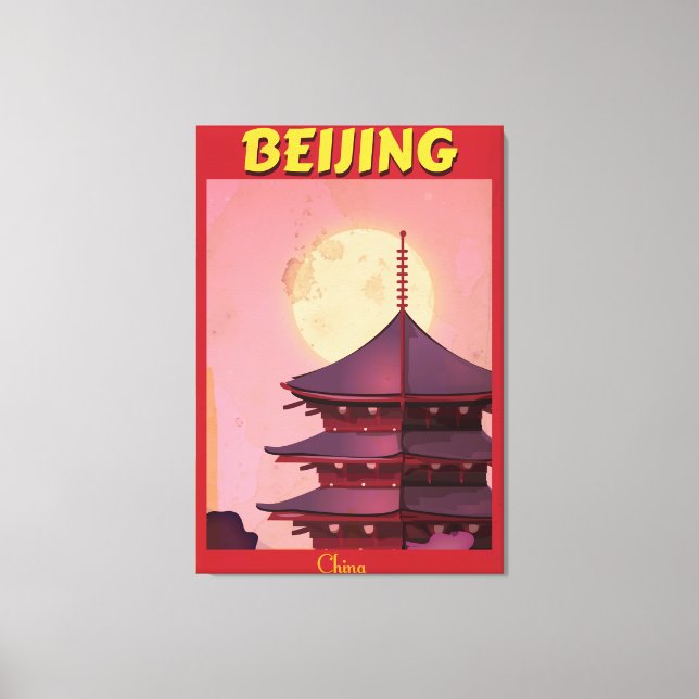 Beijing China vintage travel poster Canvas Print (Front)