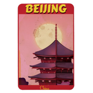 Beijing China vintage travel poster Magnet