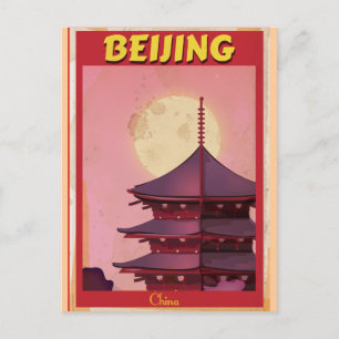 Beijing China vintage travel poster Postcard