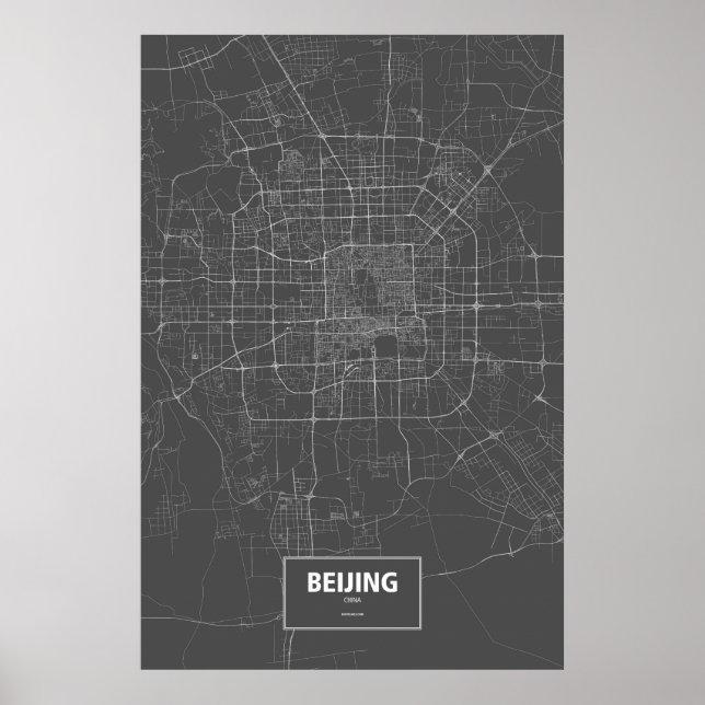 Beijing, China (white on black) Poster (Front)