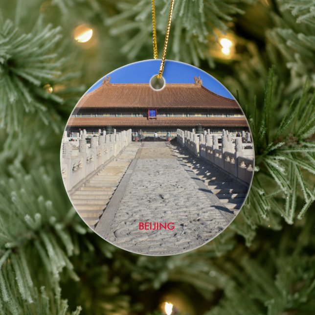 Beijing Scenic Christmas Circle Ornament (Tree)